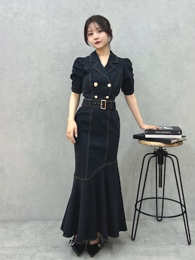 「着痩せ」｜「アイテム（ワンピース/ドレス）」を使った、MAYUさん（レディース・150cm）の夏コーディネート