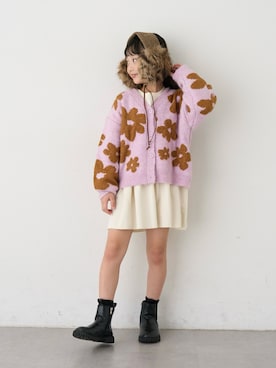 「アイテム（イヤーマフ、ブラウン系）」を使った、おひなさん（キッズ・130cm）の秋コーディネート