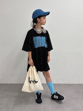 「CIAOPANIC TYPY（チャオパニックティピー）のアイテム（キャップ）」を使った、おひなさん（キッズ・130cm）の夏コーディネート