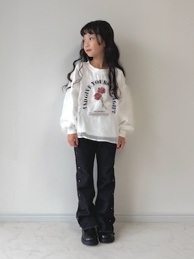 「アイテム（Tシャツ/カットソー）」を使った、おひなさん（キッズ・124cm）の夏コーディネート
