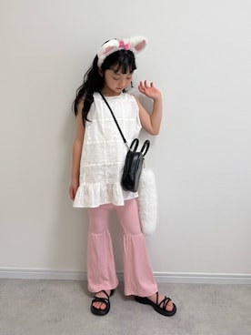 「CIAOPANIC TYPY（チャオパニックティピー）のアイテム（ワンピース/ドレス）」を使った、おひなさん（キッズ・130cm）の春コーディネート