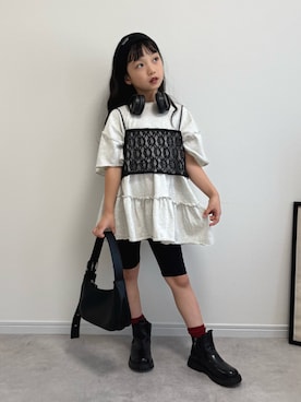 「CIAOPANIC TYPY（チャオパニックティピー）のアイテム（トップス）」を使った、おひなさん（キッズ・130cm）の夏コーディネート