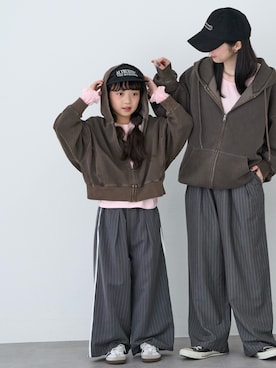 「CIAOPANIC TYPY（チャオパニックティピー）のアイテム（トップス）」を使った、おひなさん（キッズ・130cm）の秋コーディネート