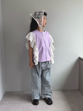 「CIAOPANIC TYPY（チャオパニックティピー）のアイテム（トップス）」を使った、おひなさん（キッズ・124cm）の夏コーディネート