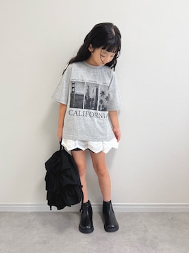 「CIAOPANIC TYPY（チャオパニックティピー）の【KIDS】TEEマルシェ（Tシャツ/カットソー）」を使った、おひなさん（キッズ・124cm）の夏コーディネート
