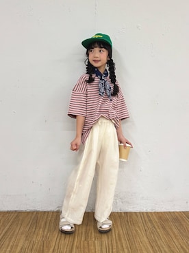 「アイテム（キャップ）」を使った、おひなさん（キッズ・130cm）の春コーディネート