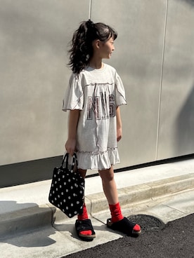 「CIAOPANIC TYPY（チャオパニックティピー）のアイテム（ワンピース/ドレス）」を使った、おひなさん（キッズ・130cm）の春コーディネート