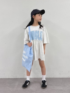 「CIAOPANIC TYPY（チャオパニックティピー）のアイテム（キャップ）」を使った、おひなさん（キッズ・130cm）の春コーディネート