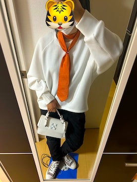「off white（オフホワイト）のアイテム」を使った、kurutukiさん（レディース・157cm）の夏コーディネート