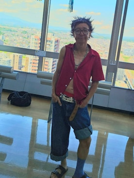 「GU（ジーユー）のアイテム」を使った、すくもだけんたさん（メンズ・173cm）の夏コーディネート