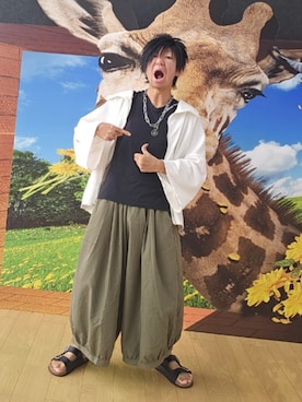 「アイテム（トップス）」を使った、すくもだけんたさん（メンズ・173cm）の夏コーディネート