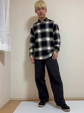 「UNIQLO U」｜「アイテム（ブーツ）」を使った、TAKA-こうめい-さん（メンズ・167cm）の秋コーディネート