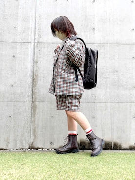 「DRESKIP（ドレスキップ）のアイテム（ブーツ）」を使った、あり子さん（レディース・148cm）の秋コーディネート