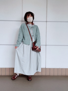 「サッチェルバッグ」｜「アイテム（その他）」を使った、あり子さん（レディース・148cm）の春コーディネート