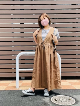 「いつもありがとうございます」｜「アイテム（ジャンパースカート）」を使った、あり子さん（レディース・148cm）の秋コーディネート