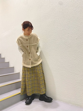 「w closet（ダブルクローゼット）のアイテム（その他アウター）」を使った、kitano manamiさん（レディース・158cm）の秋コーディネート