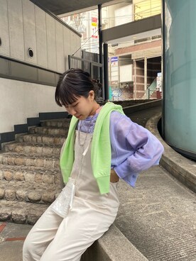 「w closet（ダブルクローゼット）のアイテム（オールインワン・サロペット）」を使った、kitano manamiさん（レディース・158cm）の冬コーディネート