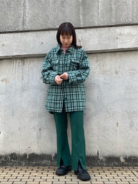 「w closet（ダブルクローゼット）のアイテム（その他アウター）」を使った、kitano manamiさん（レディース・158cm）の冬コーディネート