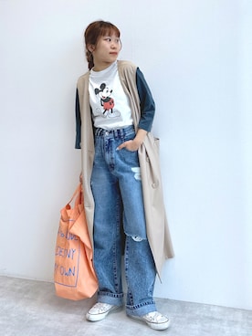 「w closet（ダブルクローゼット）のアイテム（ジャケット/アウター）」を使った、kitano manamiさん（レディース・158cm）の冬コーディネート