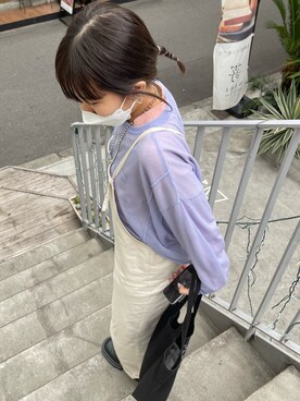 「w closet（ダブルクローゼット）のアイテム（オールインワン・サロペット）」を使った、kitano manamiさん（レディース・158cm）の冬コーディネート