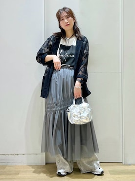 「niko and...（ニコアンド）のアイテム（リング）」を使った、ハラミさん（レディース・167cm）の春コーディネート