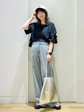 「人気アイテムをチェック！」｜「アイテム（キャップ）」を使った、ハラミさん（レディース・167cm）の夏コーディネート