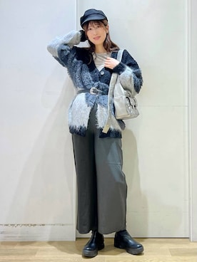 「アイテム（キャスケット）」を使った、ハラミさん（レディース・167cm）の秋コーディネート