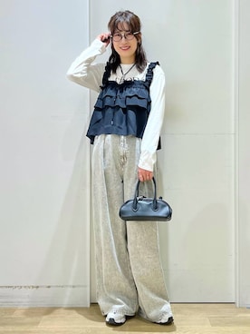 「高見え」｜「アイテム（その他トップス）」を使った、ハラミさん（レディース・167cm）の冬コーディネート