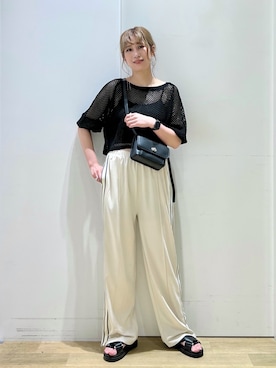 「niko and...（ニコアンド）のアイテム（スウェットパンツ）」を使った、ハラミさん（レディース・167cm）の夏コーディネート