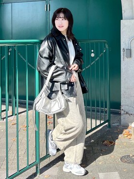 「Anui（アニュイ）のアイテム（アクセサリー）」を使った、ハラミさん（レディース・167cm）の秋コーディネート