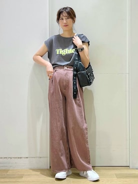 「アイテム（リング、ホワイト系）」を使った、ハラミさん（レディース・167cm）の夏コーディネート