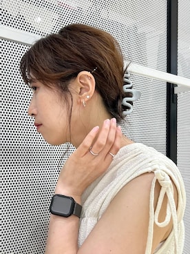 「アイテム（バレッタ/ヘアクリップ）」を使った、ハラミさん（レディース・167cm）の夏コーディネート