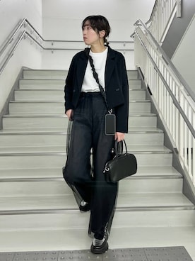 「ウエストゴム」｜「アイテム（PC・スマホグッズ/家電）」を使った、ハラミさん（レディース・167cm）の春コーディネート