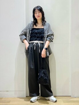 「LAKOLE（ラコレ）のケミカルウォッシュシャツ長袖 / 140262（シャツ/ブラウス）」を使った、ハラミさん（レディース・167cm）の夏コーディネート