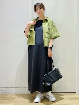 「アイテム（リング、ホワイト系）」を使った、ハラミさん（レディース・167cm）の夏コーディネート