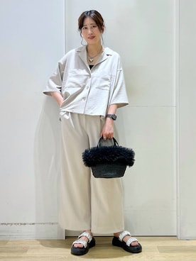 「niko and...（ニコアンド）のアイテム（リング）」を使った、ハラミさん（レディース・167cm）の春コーディネート