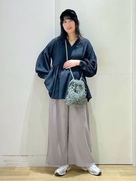「女子会」｜「アイテム（チュニック）」を使った、ハラミさん（レディース・167cm）の夏コーディネート