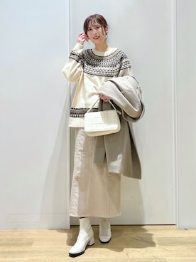 「LAKOLE（ラコレ）のアイテム（ステンカラーコート）」を使った、ハラミさん（レディース・167cm）の秋コーディネート