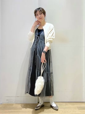 「キャミワンピース」｜ハラミさん（レディース・167cm）の冬コーディネート