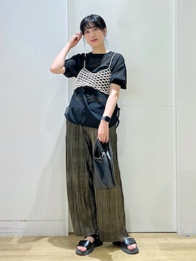 「LAKOLE（ラコレ）のミニ2WAYチェーンショルダーバッグ / 104948（ショルダーバッグ）」を使った、ハラミさん（レディース・167cm）の夏コーディネート