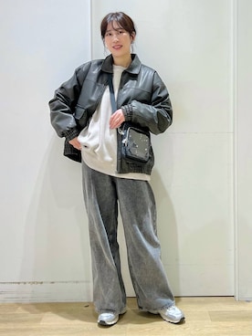 「LAKOLE（ラコレ）のアイテム（ブルゾン）」を使った、ハラミさん（レディース・167cm）の冬コーディネート