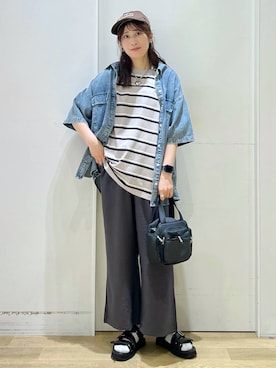 「アイテム（リング、ホワイト系）」を使った、ハラミさん（レディース・167cm）の夏コーディネート