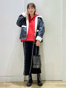 「アイテム（マタニティウェア/グッズ）」を使った、ハラミさん（レディース・167cm）の秋コーディネート