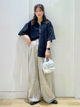 「アイテム（リング、ホワイト系）」を使った、ハラミさん（レディース・167cm）の夏コーディネート
