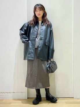 「アイテム（カチューシャ）」を使った、ハラミさん（レディース・167cm）の秋コーディネート