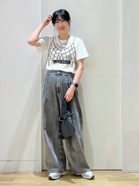 「LAKOLE（ラコレ）のミニ2WAYチェーンショルダーバッグ / 104948（ショルダーバッグ）」を使った、ハラミさん（レディース・167cm）の夏コーディネート