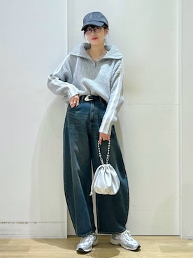 「Anui（アニュイ）のアイテム（アクセサリー）」を使った、ハラミさん（レディース・167cm）の秋コーディネート