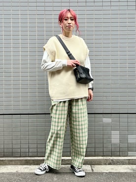 「ニコアンド」｜「アイテム（その他）」を使った、ハラミさん（レディース・167cm）の冬コーディネート