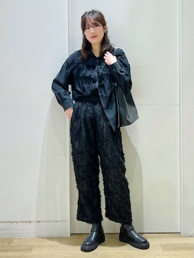 「LAKOLE（ラコレ）のアイテム（ブーツ）」を使った、ハラミさん（レディース・167cm）の冬コーディネート