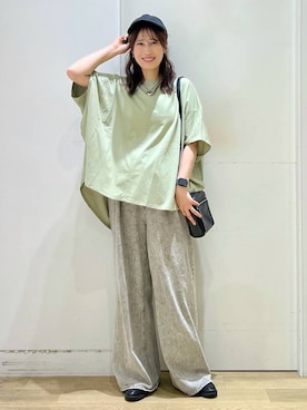 「人気アイテムをチェック！」｜「アイテム（キャップ）」を使った、ハラミさん（レディース・167cm）の夏コーディネート